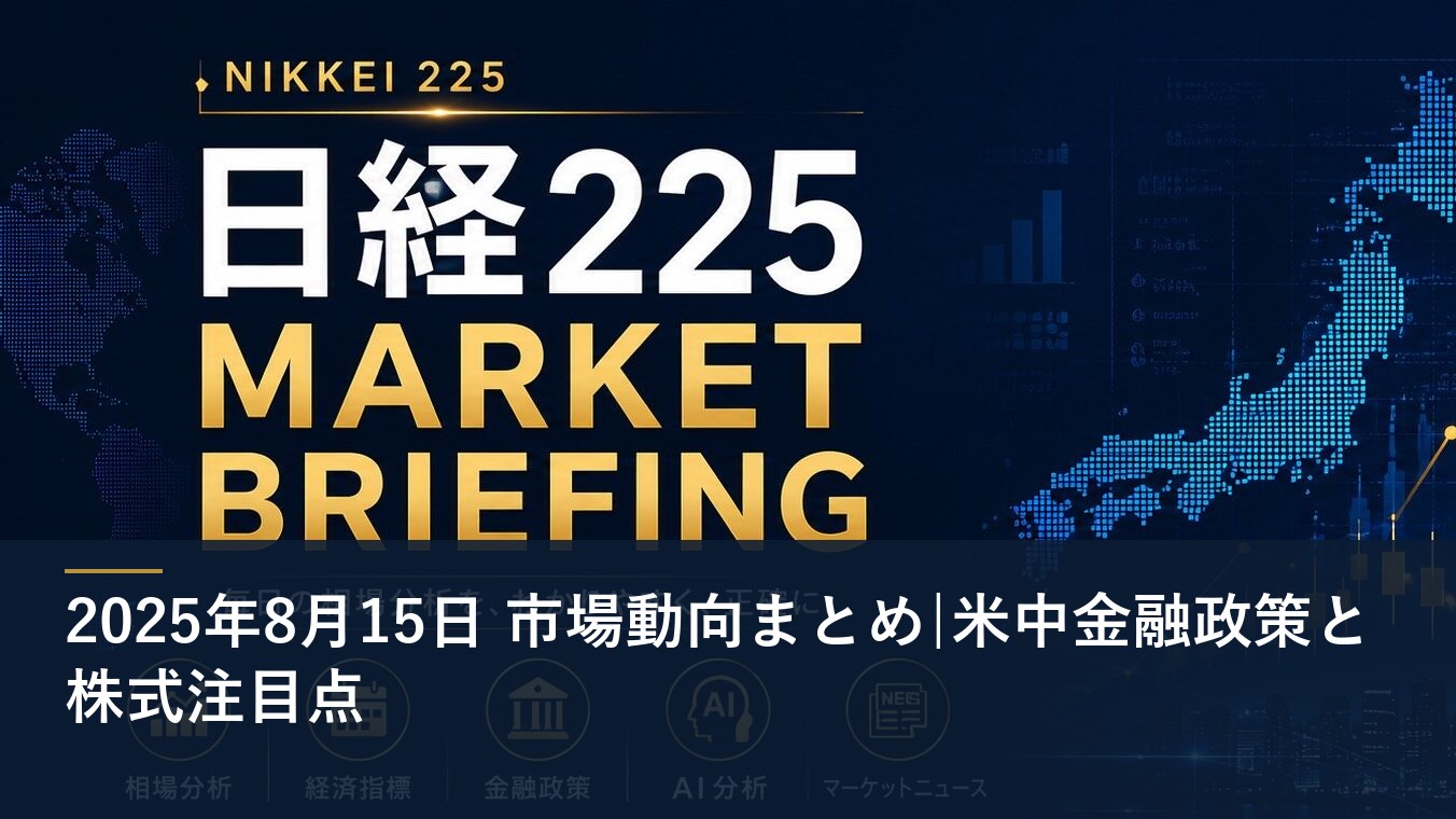 2025年8月15日 市場動向まとめ|米中金融政策と株式注目点