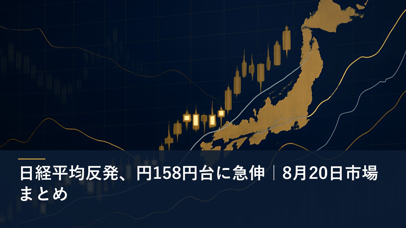 日経平均反発、円158円台に急伸｜8月20日市場まとめ