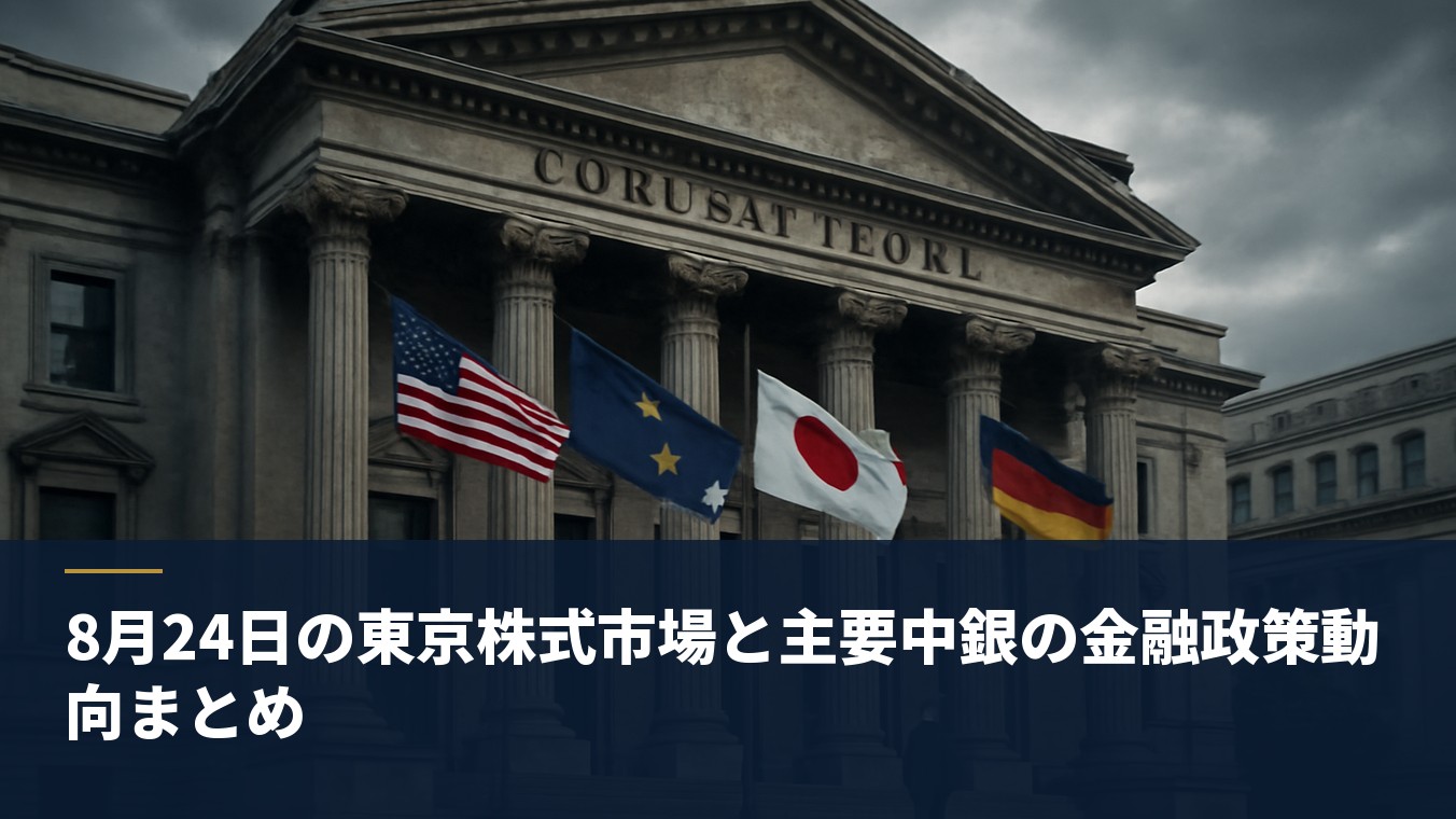 8月24日の東京株式市場と主要中銀の金融政策動向まとめ