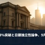 長期金利3%突破と日銀独立性論争、9月3日の市場動向 eyecatch-20260903-120223