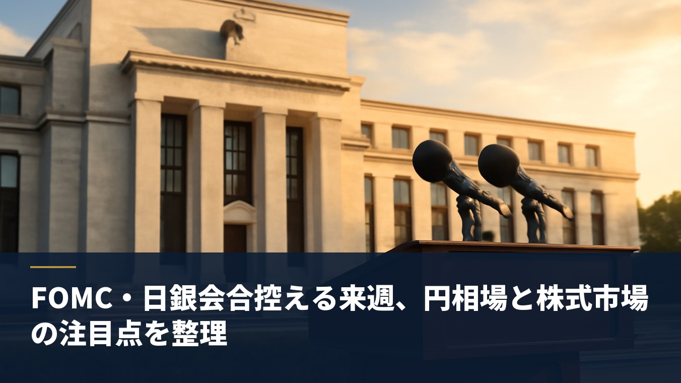 FOMC・日銀会合控える来週、円相場と株式市場の注目点を整理