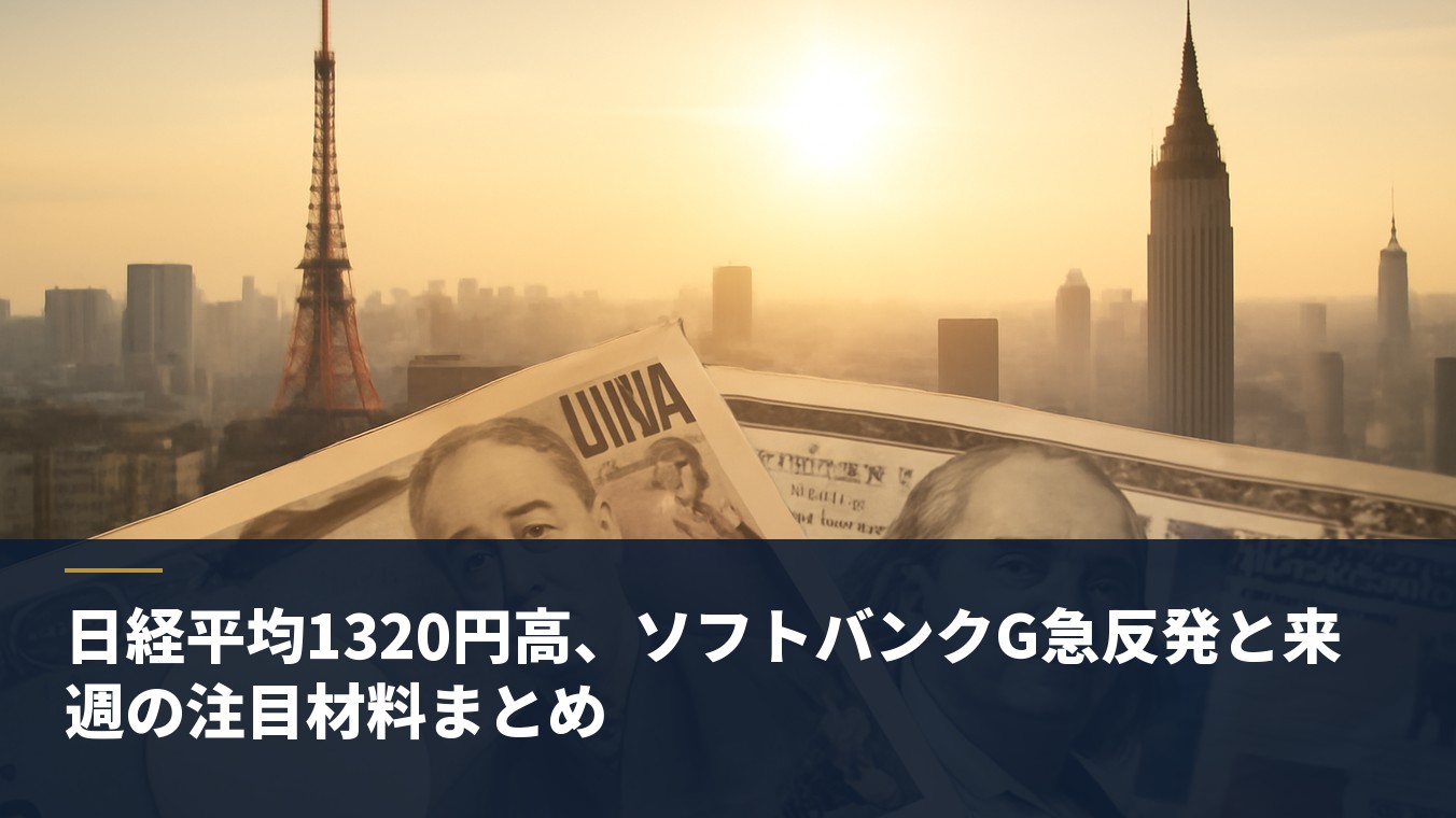 日経平均1320円高、ソフトバンクG急反発と来週の注目材料まとめ